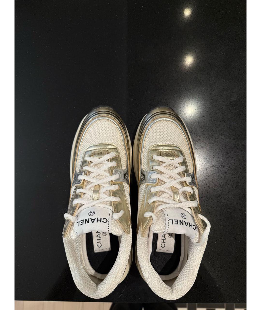 CHANEL Бежевые текстильные кроссовки, фото 3