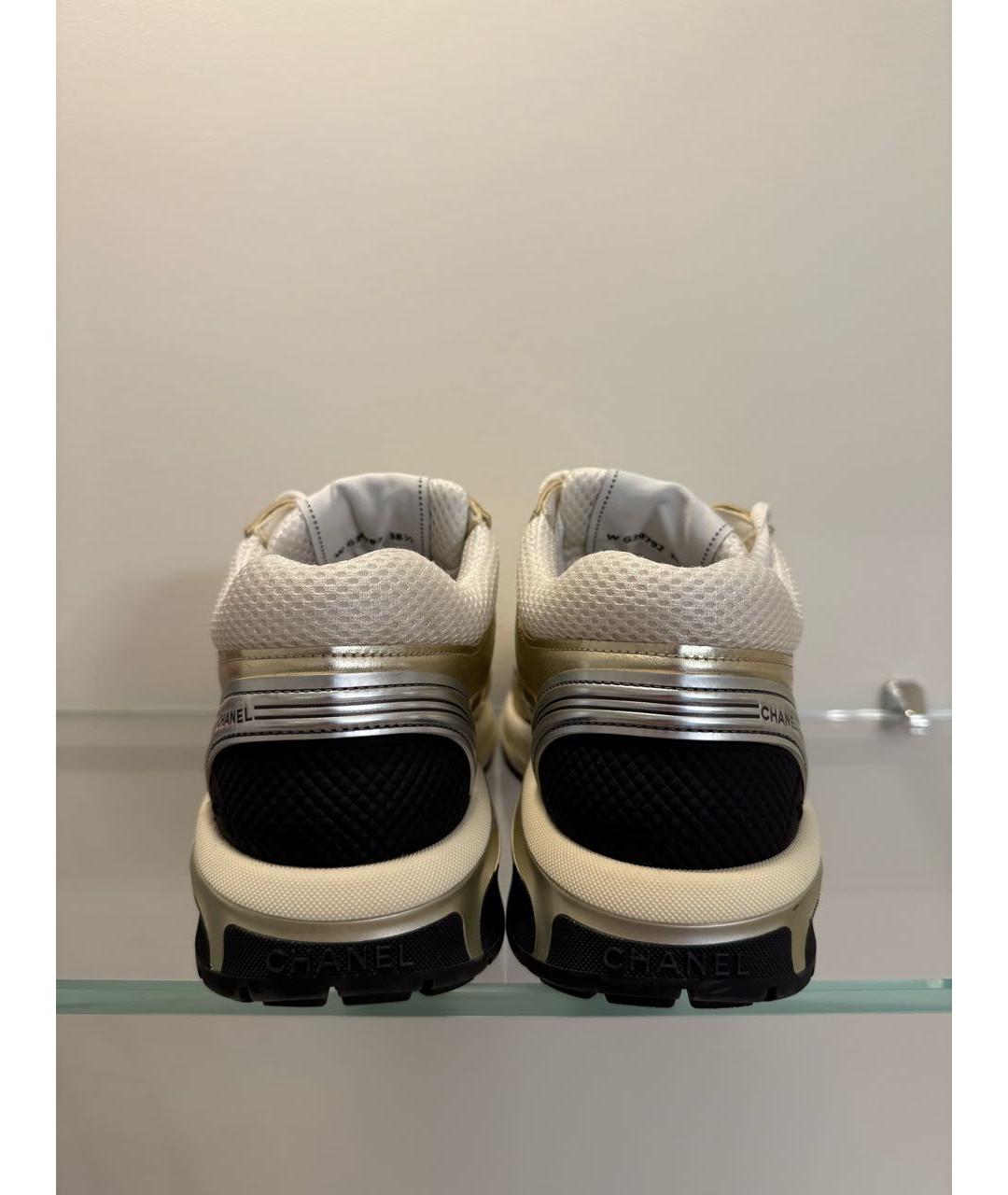 CHANEL Бежевые текстильные кроссовки, фото 4