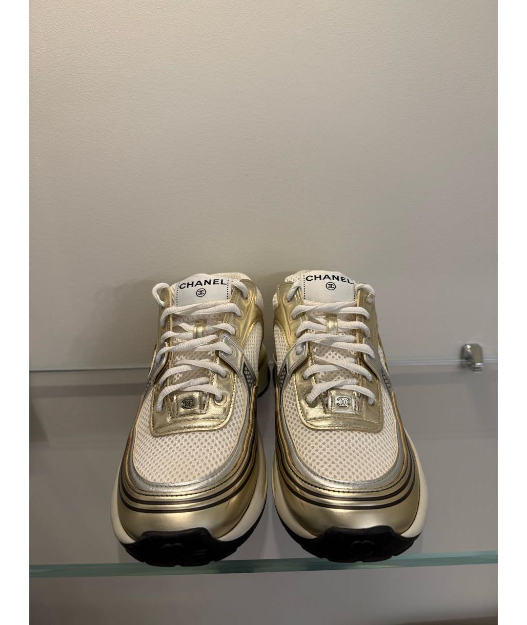 CHANEL Бежевые текстильные кроссовки, фото 2