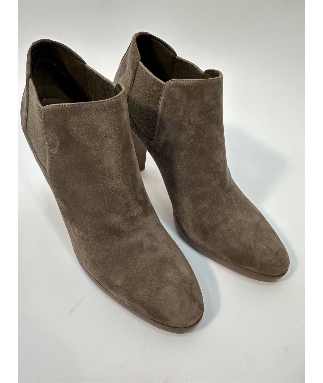 LORO PIANA Бежевые замшевые ботильоны, фото 2