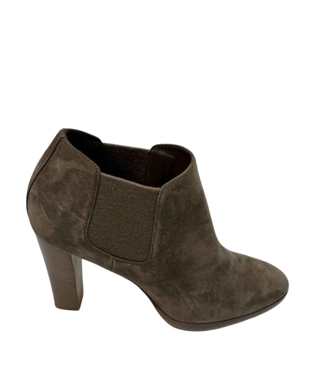 LORO PIANA Бежевые замшевые ботильоны, фото 1