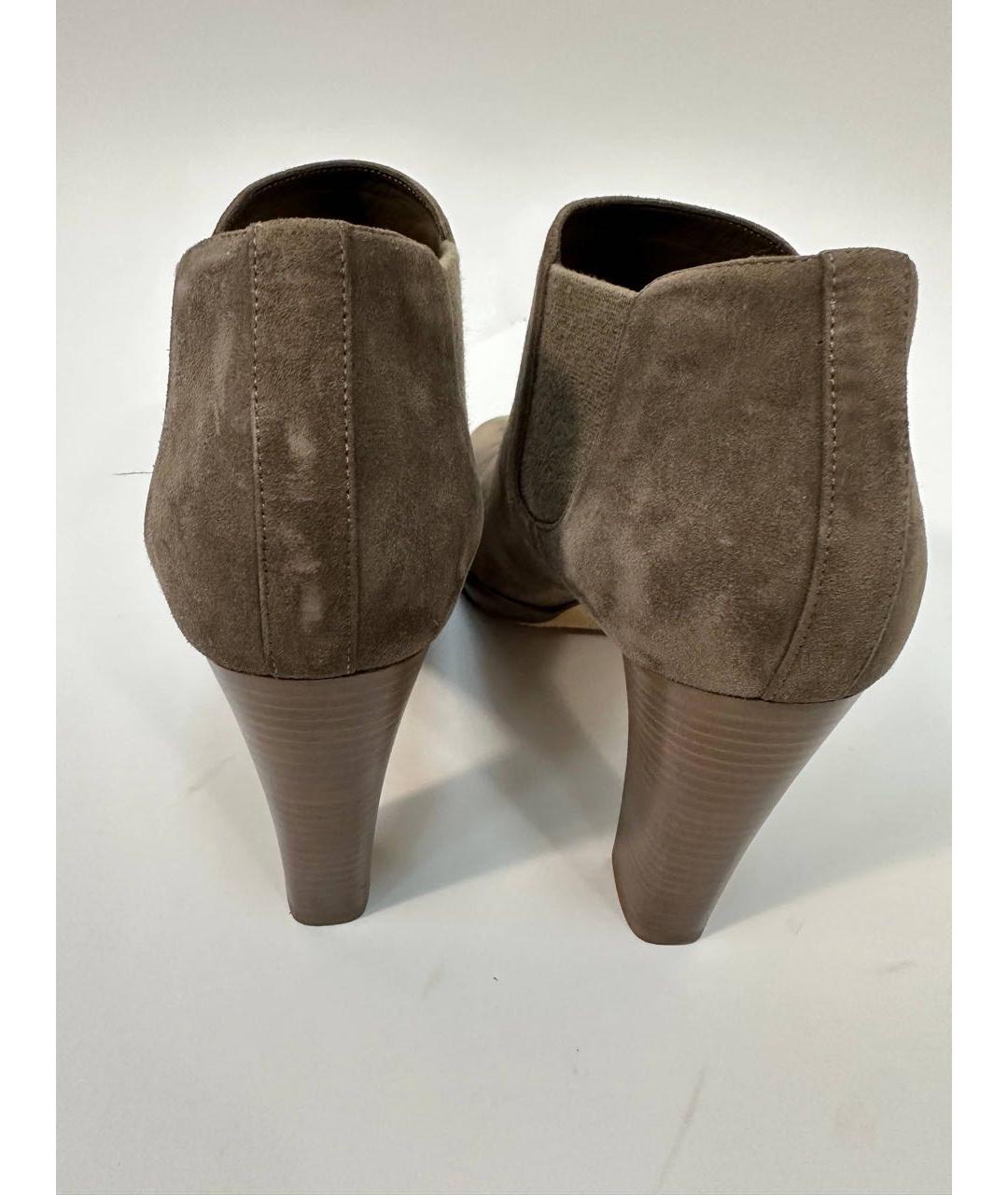 LORO PIANA Бежевые замшевые ботильоны, фото 4