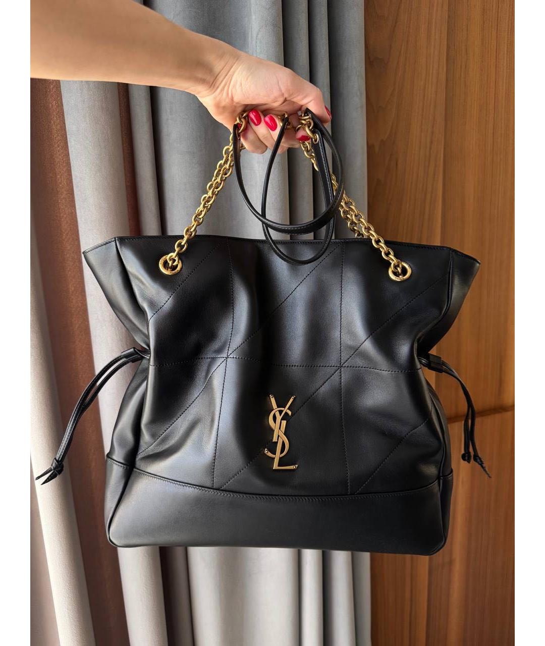 SAINT LAURENT Черная кожаная сумка через плечо, фото 4