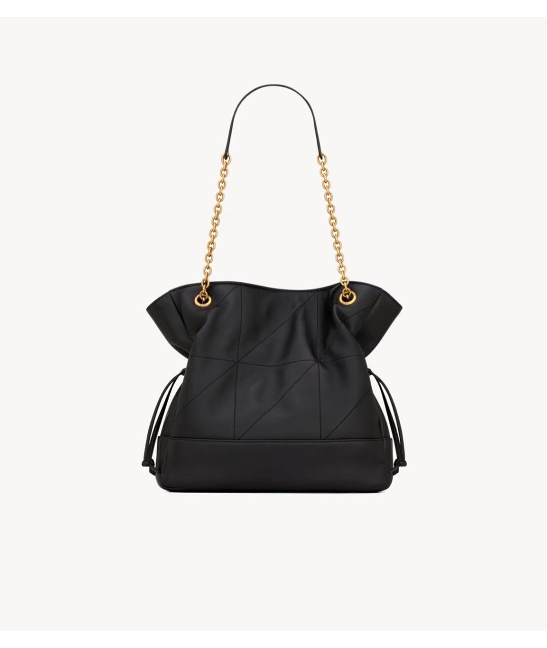 SAINT LAURENT Черная кожаная сумка через плечо, фото 2