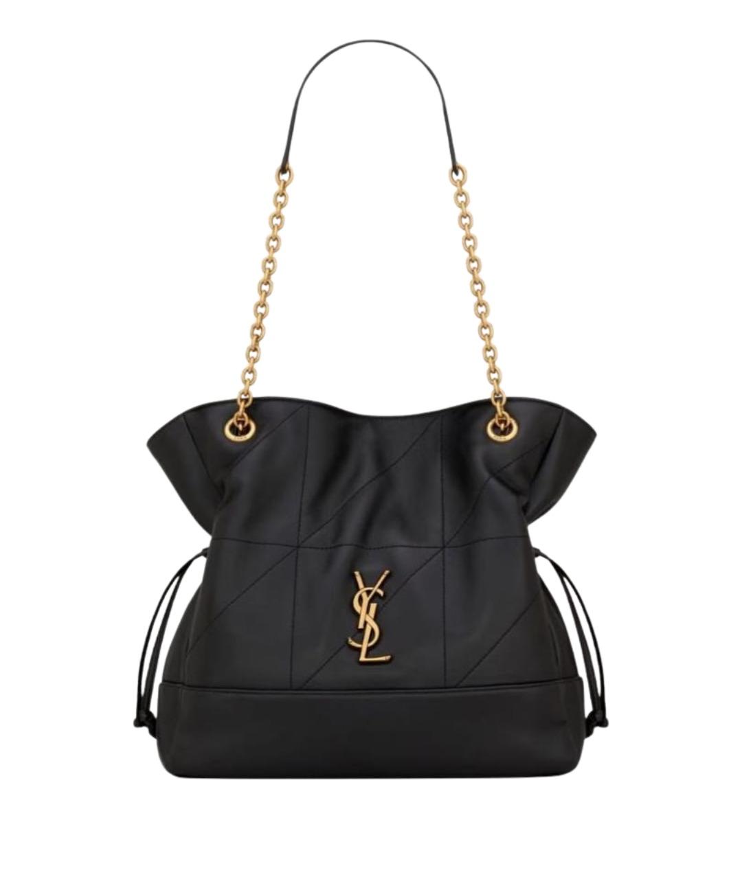 SAINT LAURENT Черная кожаная сумка через плечо, фото 1