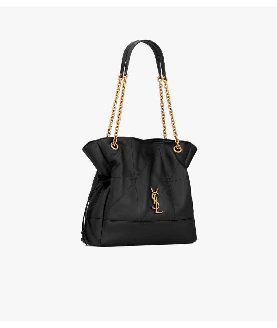 SAINT LAURENT Черная кожаная сумка через плечо, фото 3