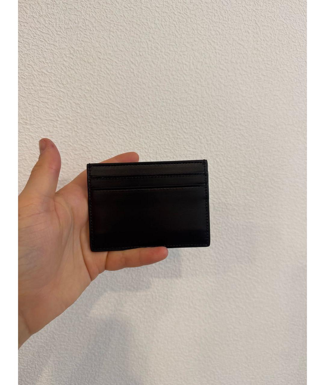 SAINT LAURENT Черный кожаный кардхолдер, фото 5