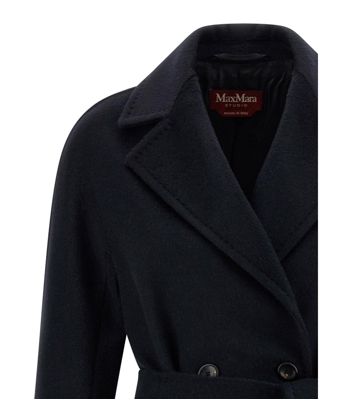 MAX MARA STUDIO Синее шерстяное пальто, фото 3