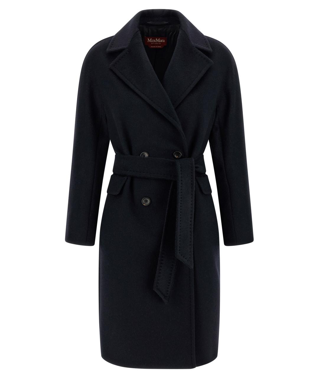 MAX MARA STUDIO Синее шерстяное пальто, фото 1