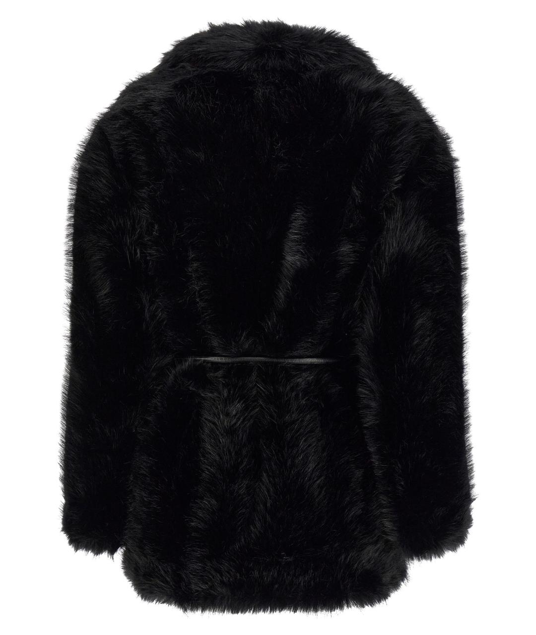 SPORTMAX Черная полиэстеровая шуба, фото 2