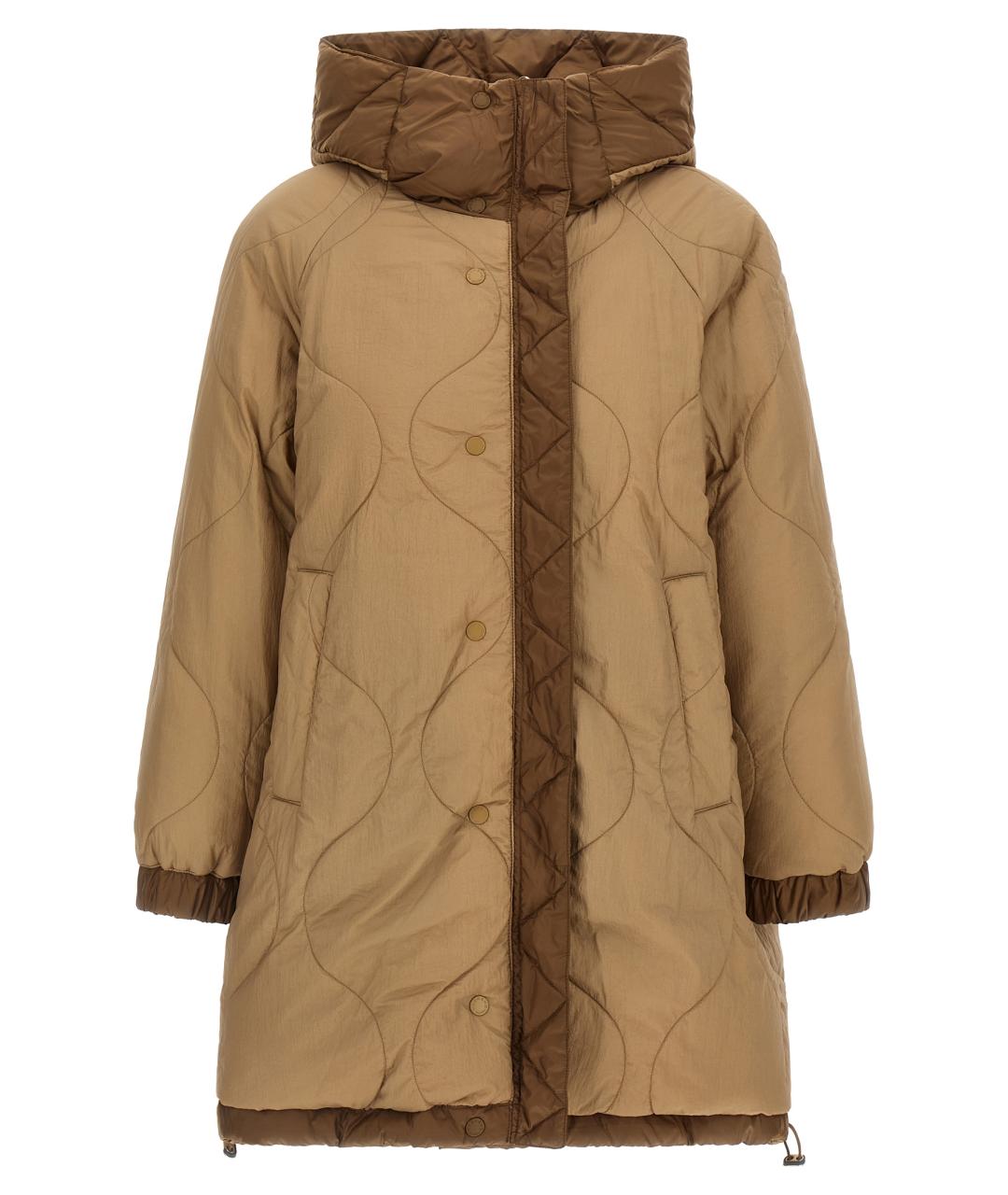 WEEKEND MAX MARA Коричневая полиэстеровая парка, фото 2