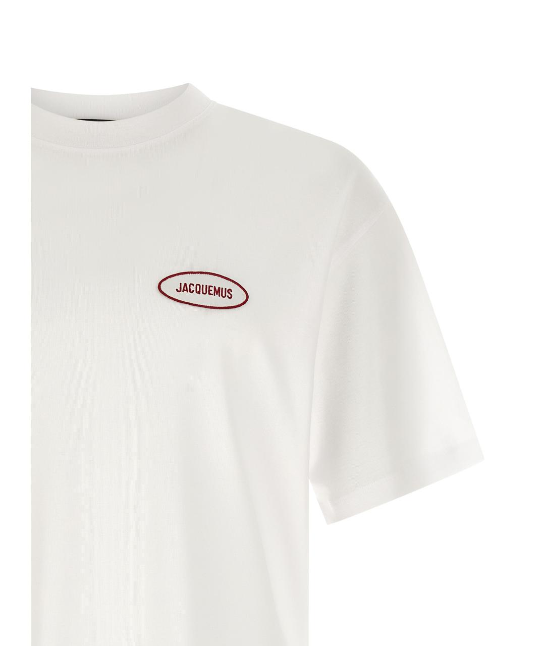 JACQUEMUS Белая хлопковая футболка, фото 3