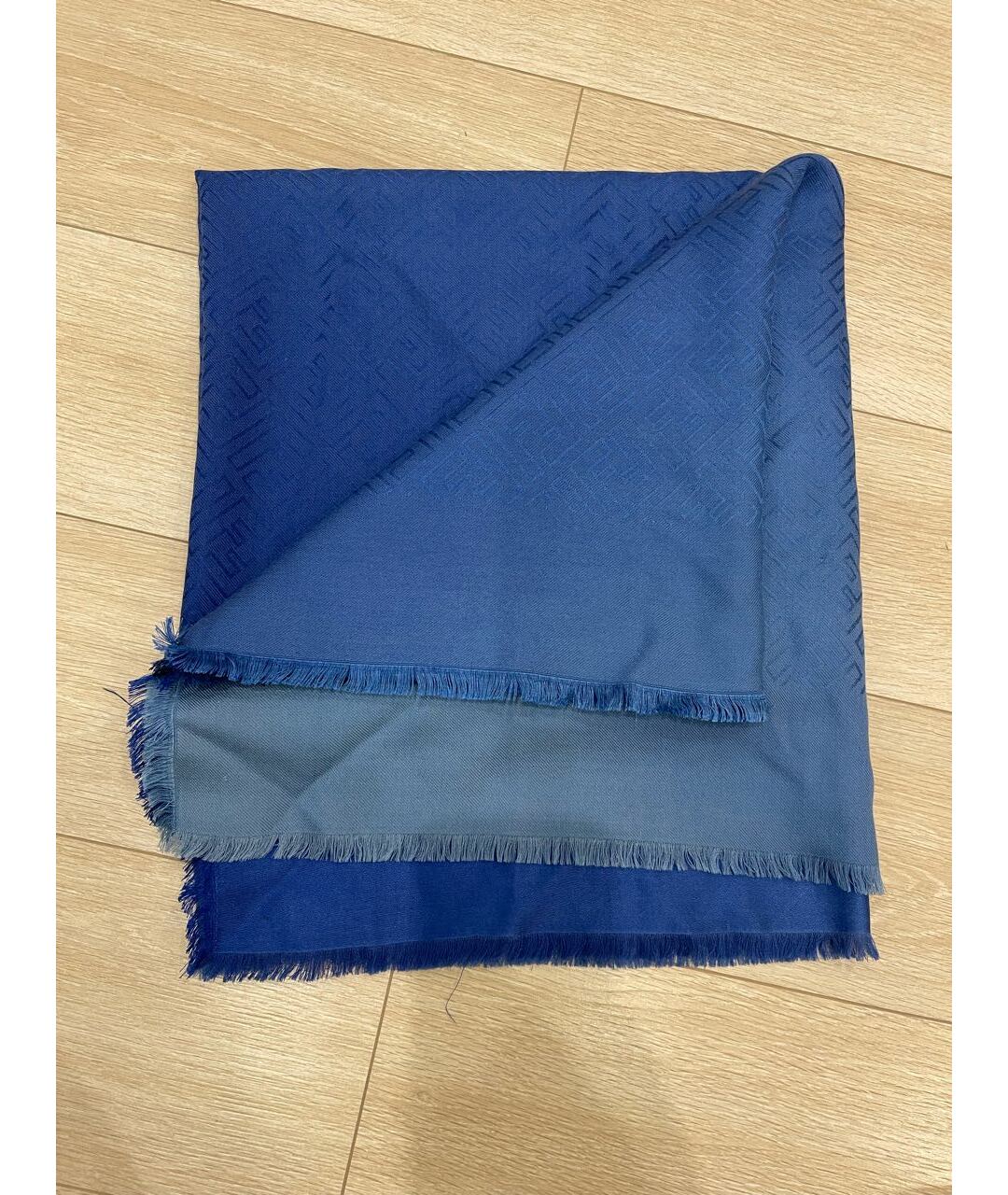 FENDI Синий шерстяной шарф, фото 5