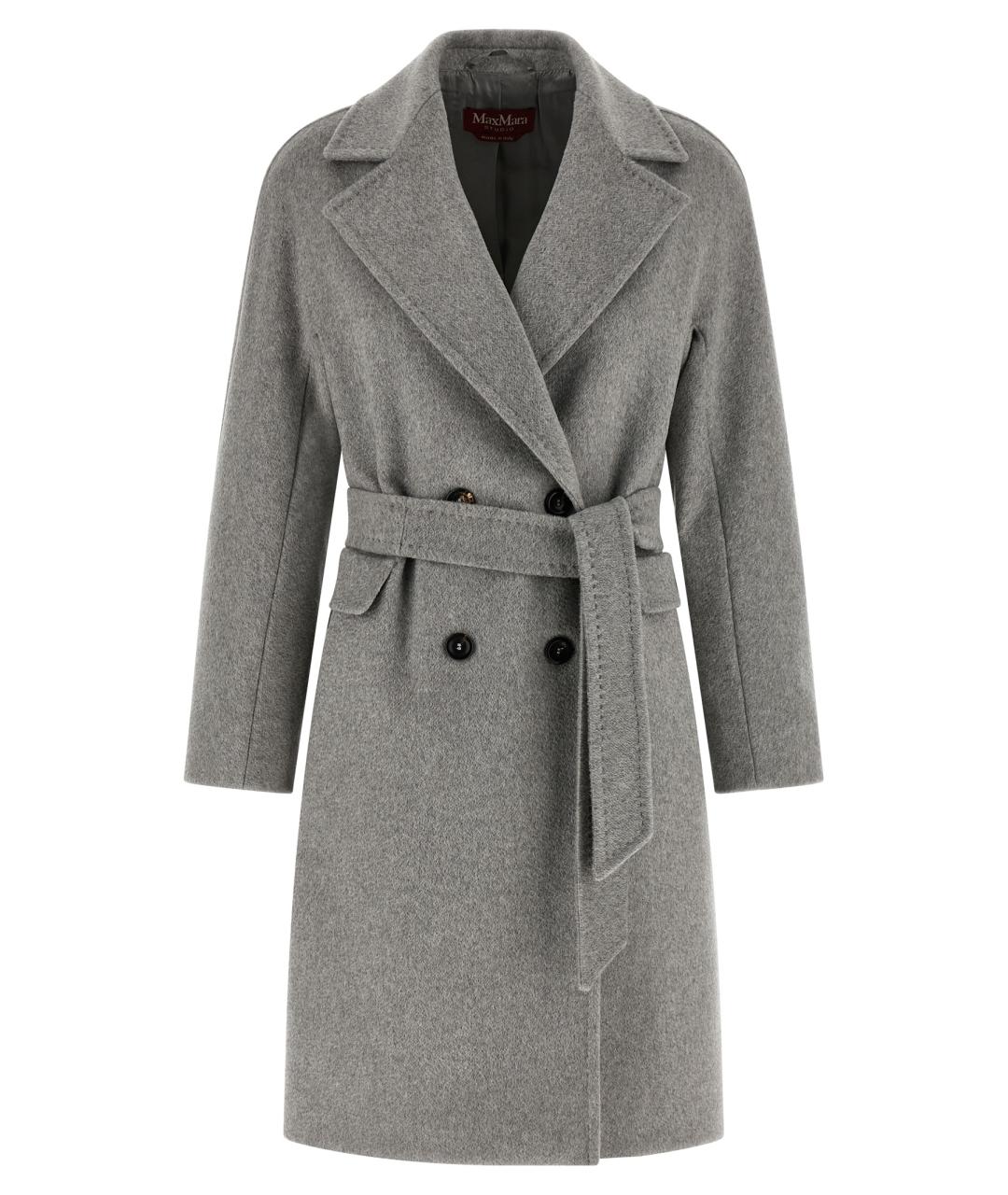 MAX MARA STUDIO Серое шерстяное пальто, фото 1