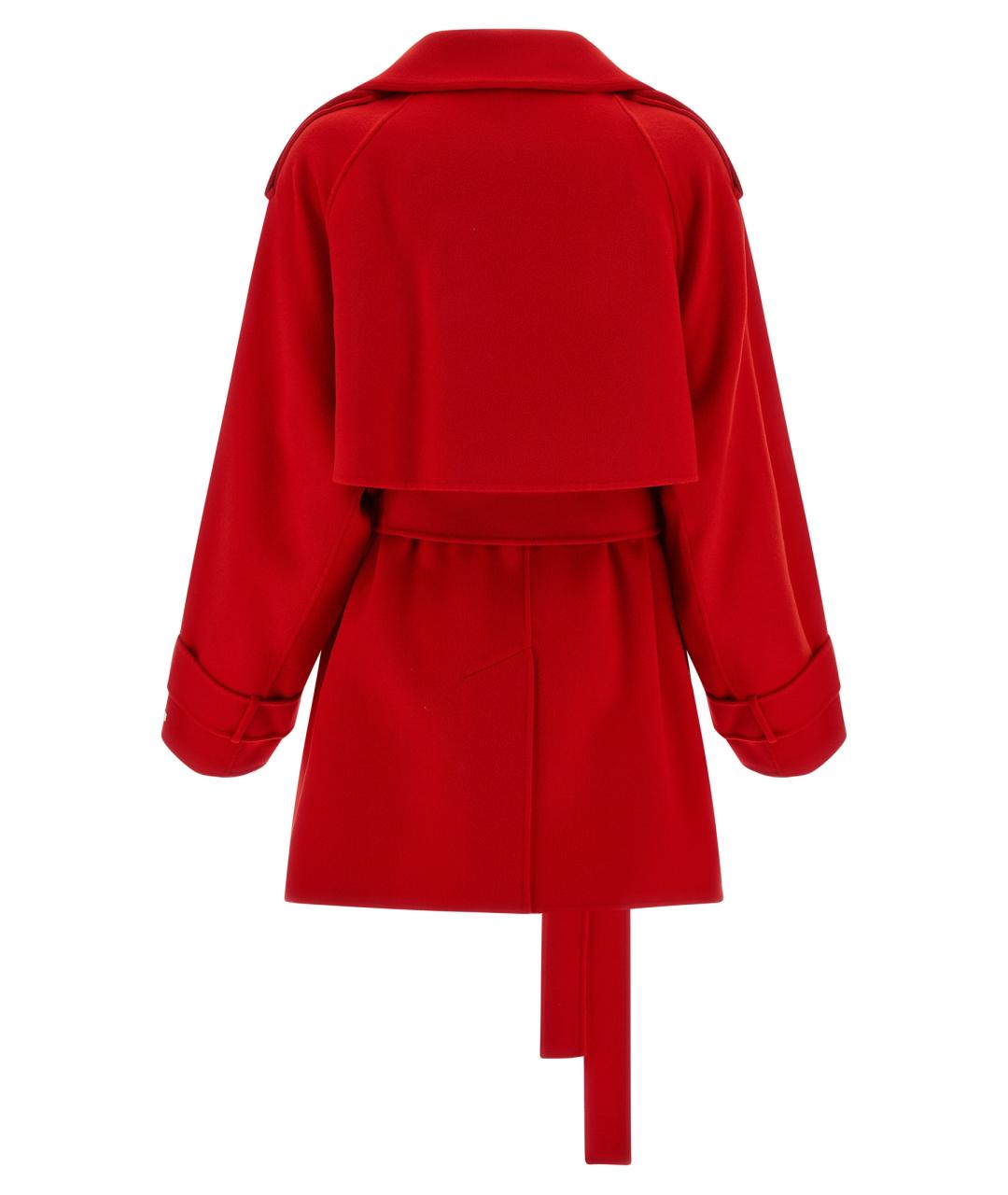 SPORTMAX Красное шерстяное пальто, фото 2