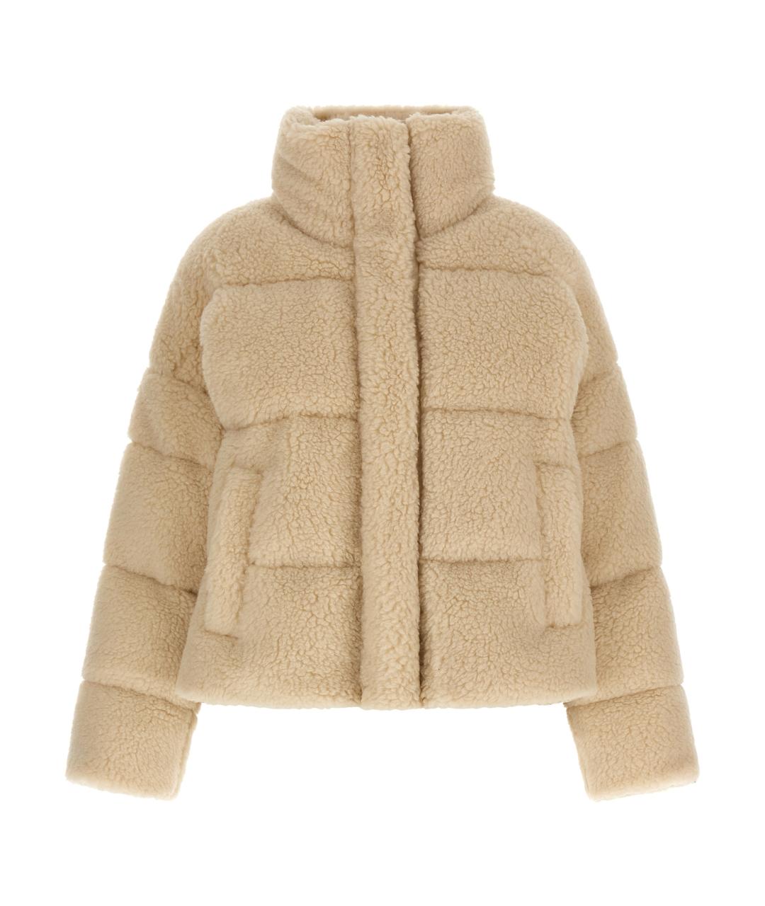 WEEKEND MAX MARA Бежевый полиэстеровый пуховик, фото 1