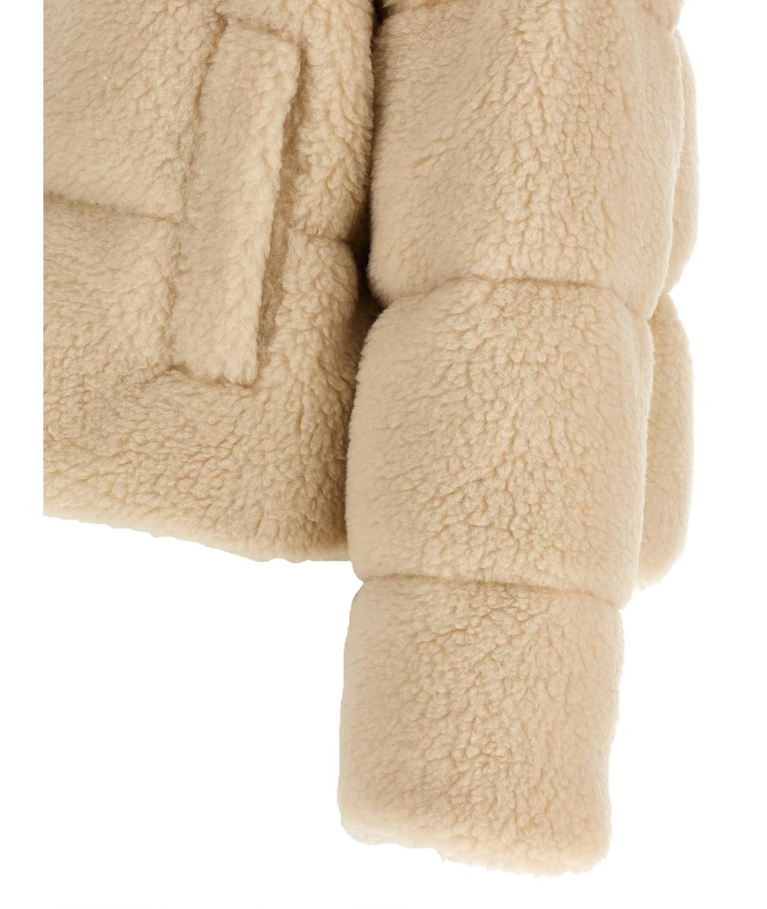 WEEKEND MAX MARA Бежевый полиэстеровый пуховик, фото 4