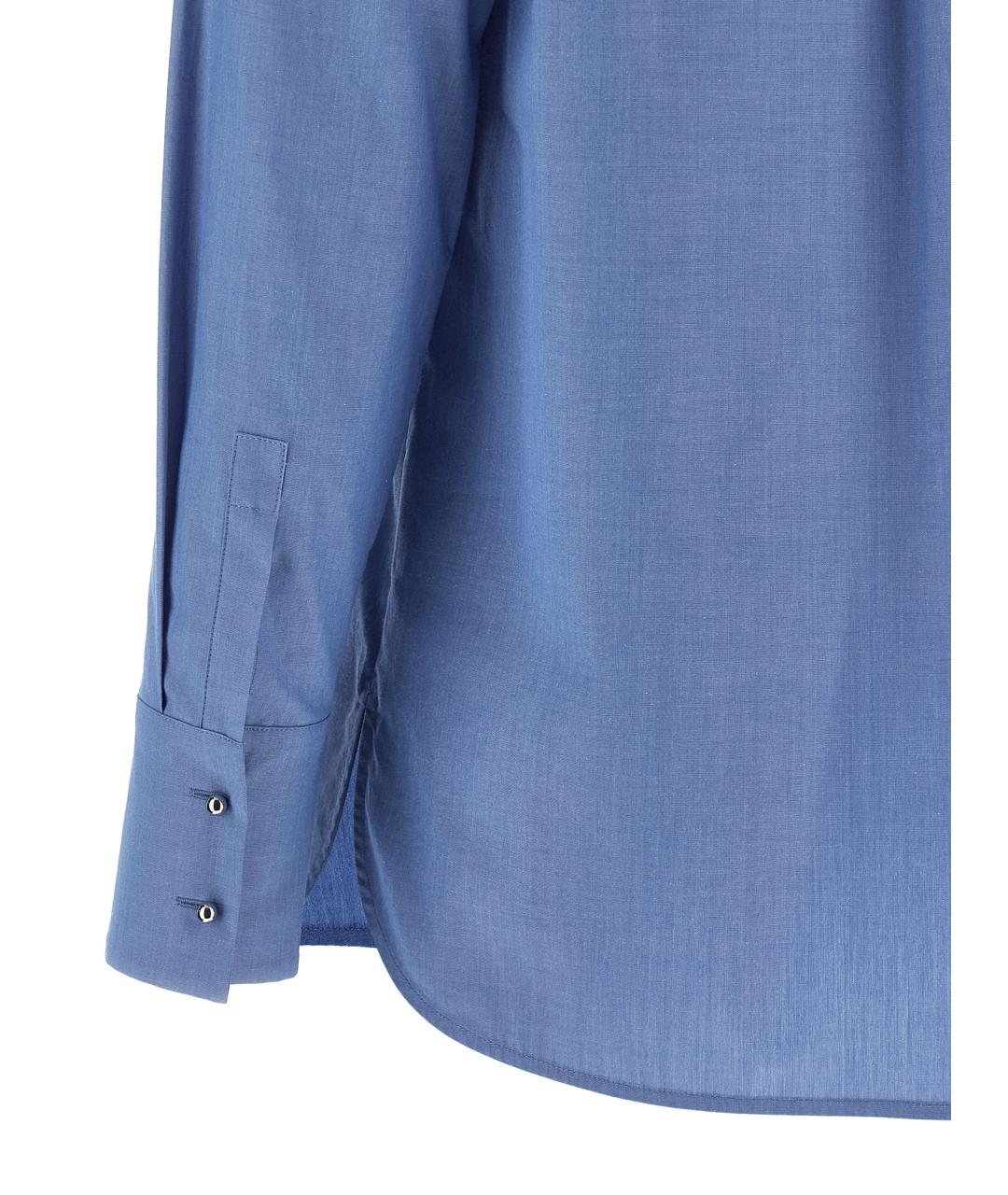 MAX MARA STUDIO Голубая хлопковая блузы, фото 4