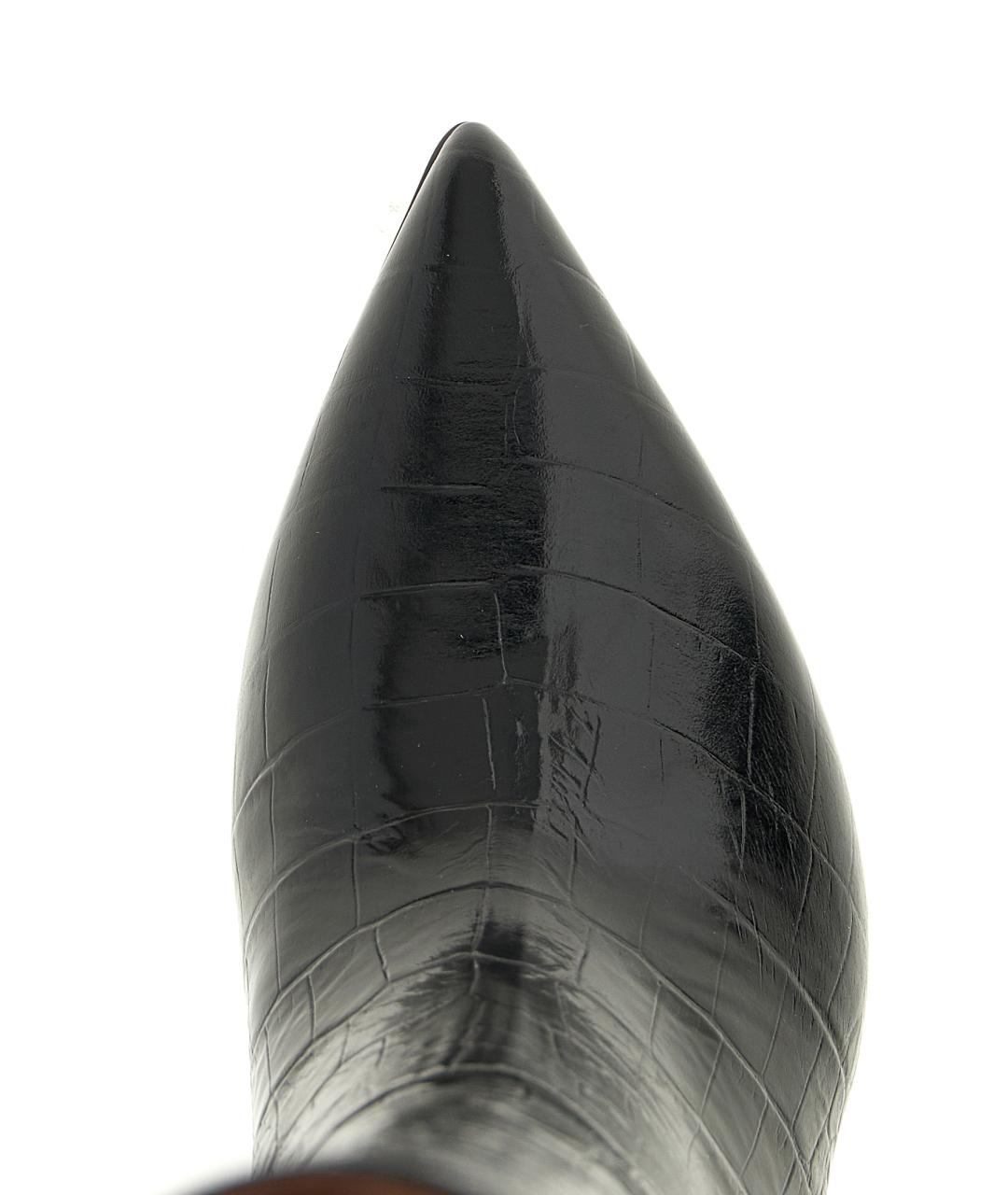 PARIS TEXAS Черные кожаные сапоги, фото 4