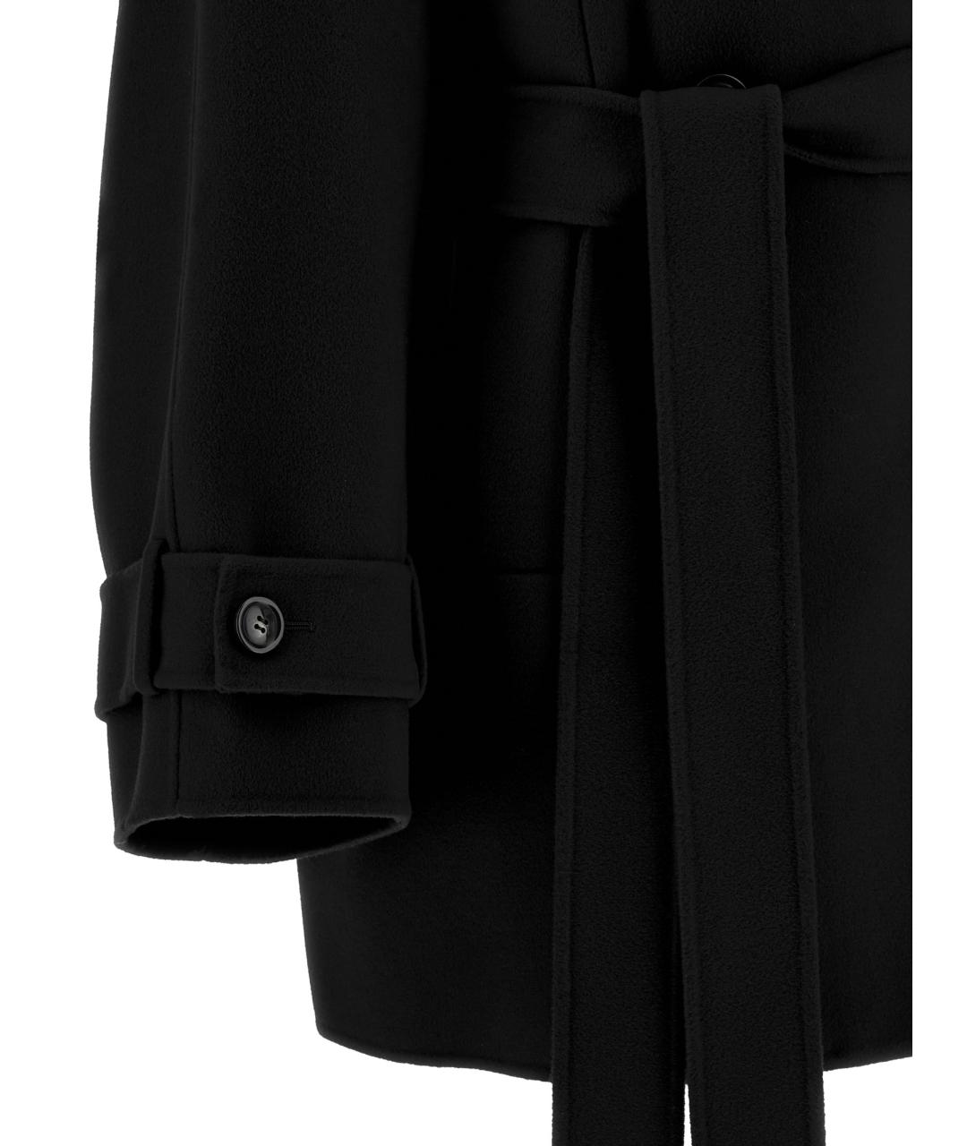 SPORTMAX Черный шерстяной тренч/плащ, фото 4