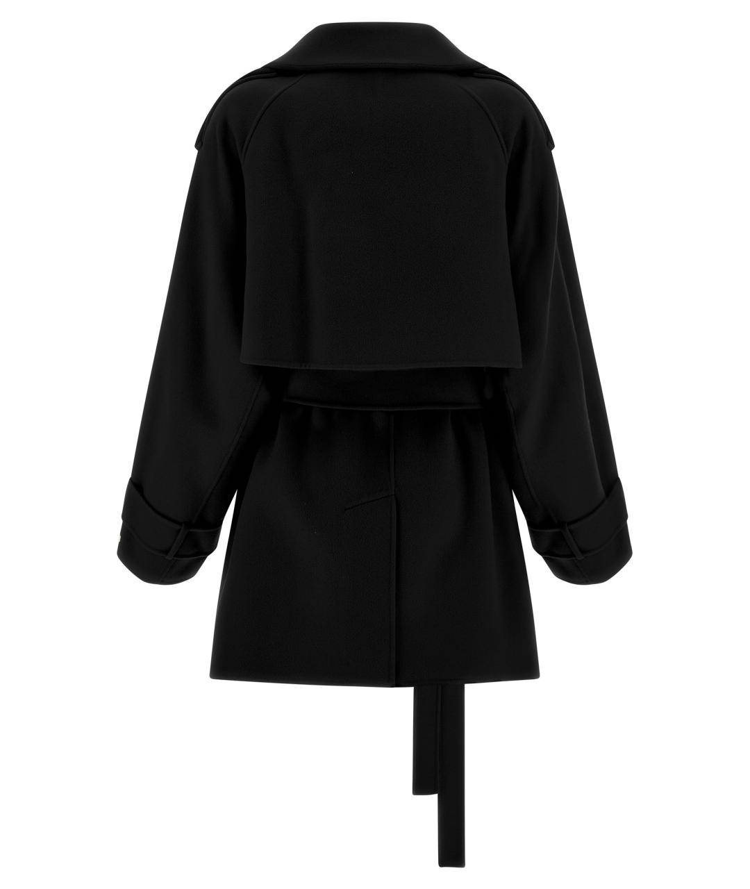 SPORTMAX Черный шерстяной тренч/плащ, фото 2