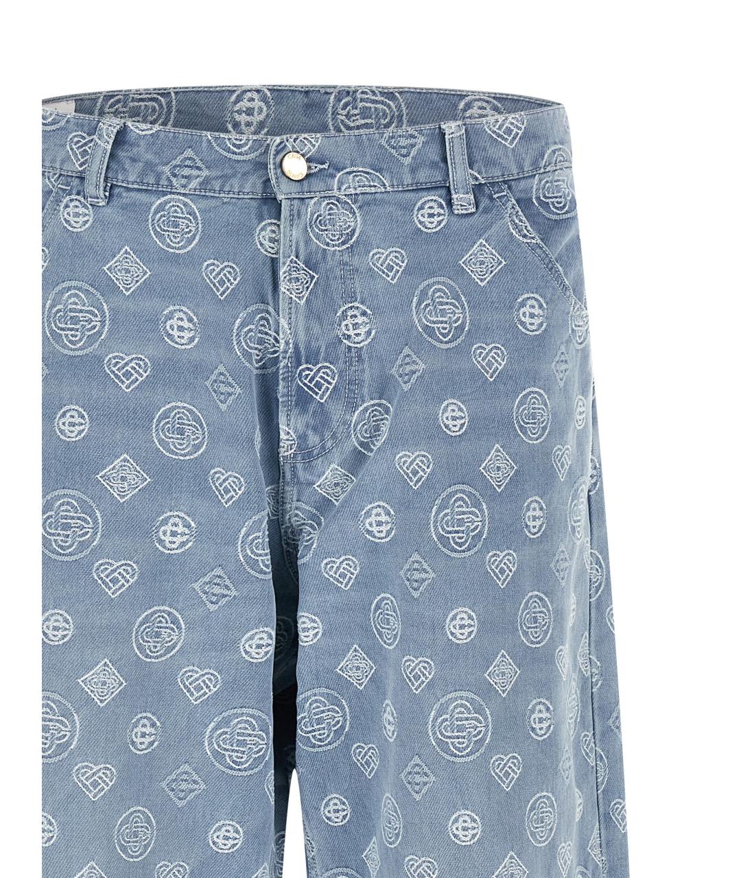 CASABLANCA Голубые хлопковые прямые джинсы, фото 3