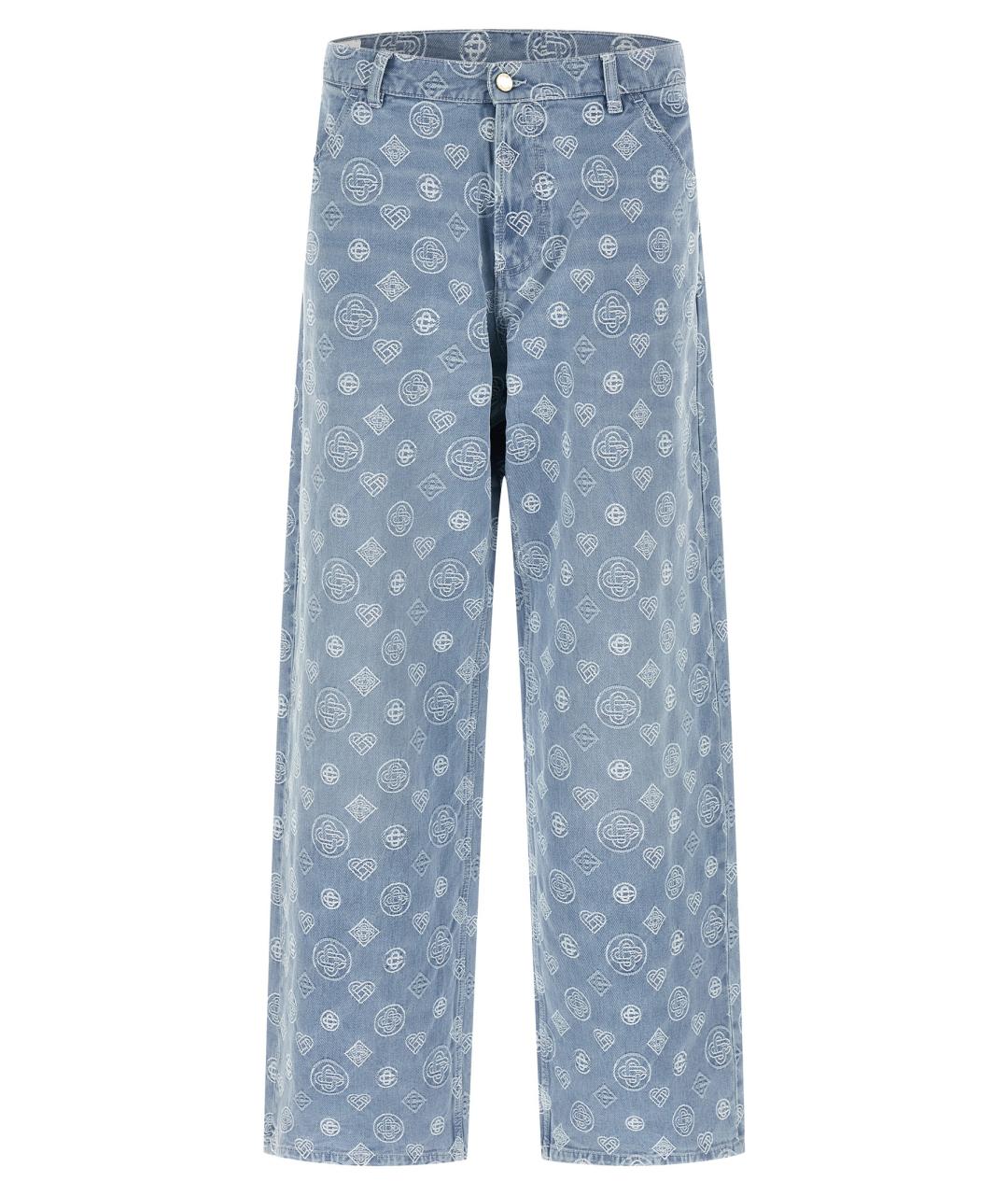 CASABLANCA Голубые хлопковые прямые джинсы, фото 1