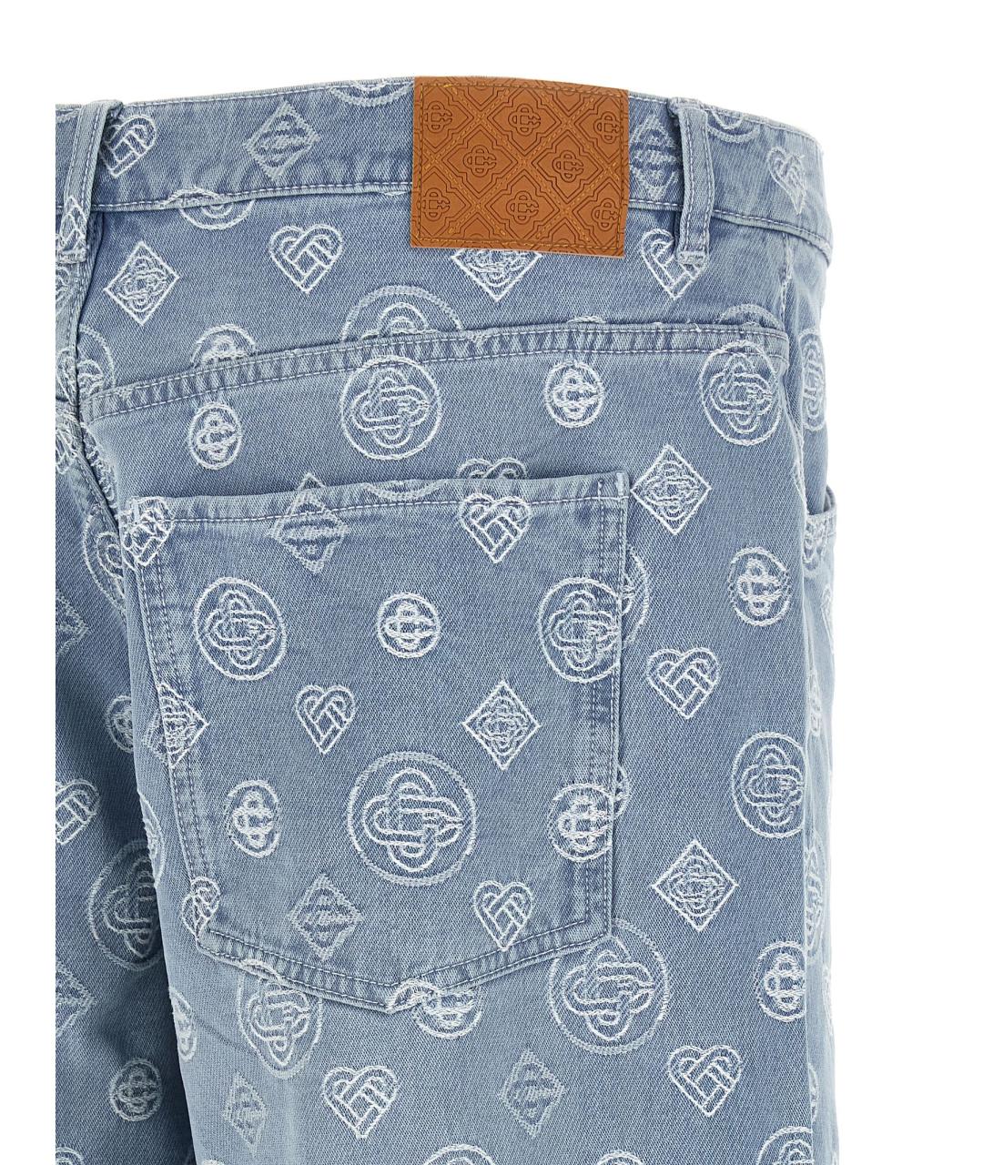 CASABLANCA Голубые хлопковые прямые джинсы, фото 4