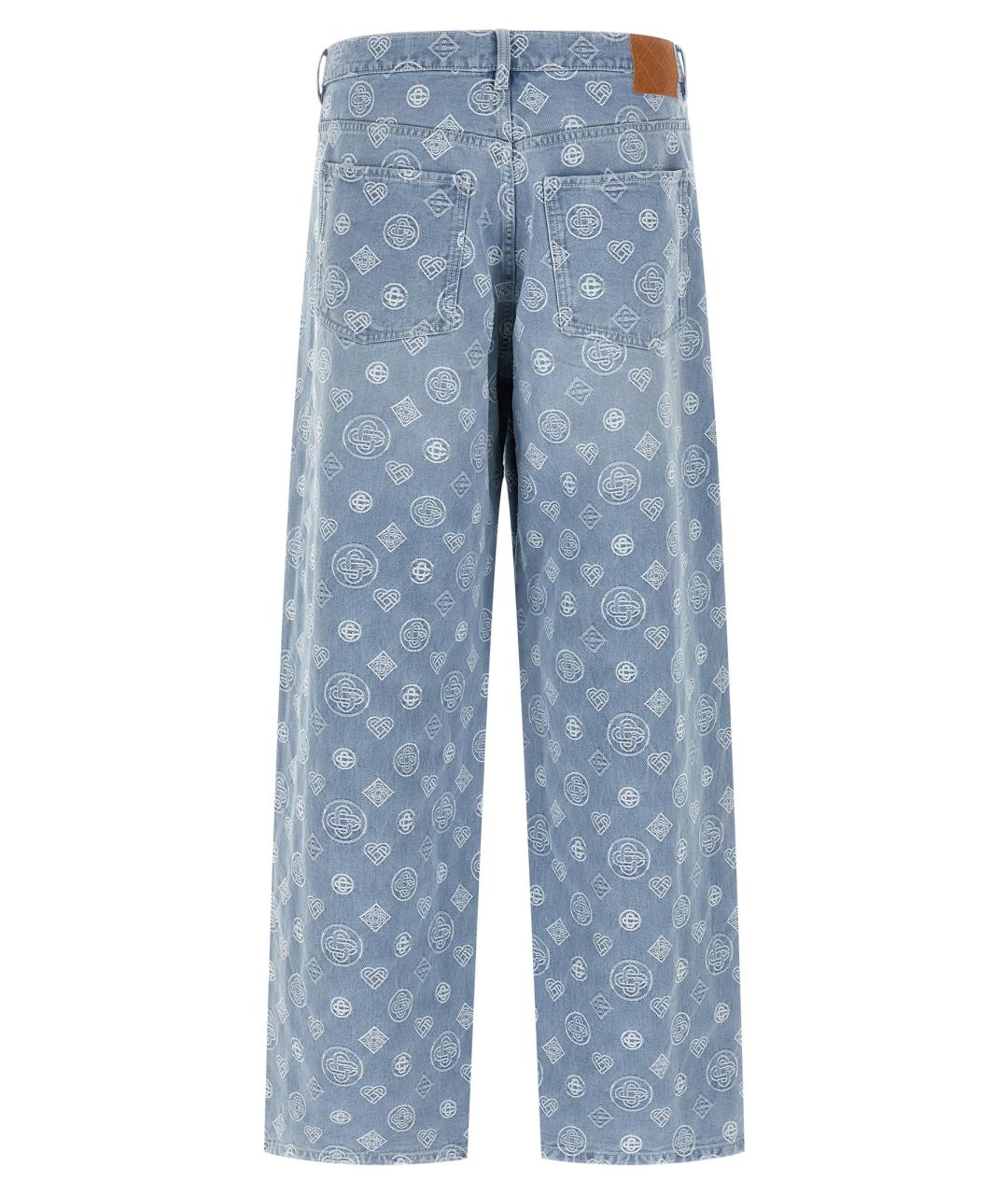 CASABLANCA Голубые хлопковые прямые джинсы, фото 2