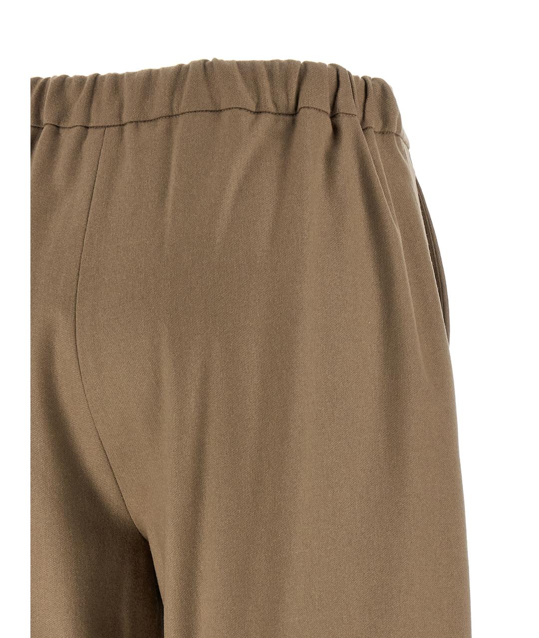 'S MAX MARA Бежевые шерстяные прямые брюки, фото 4