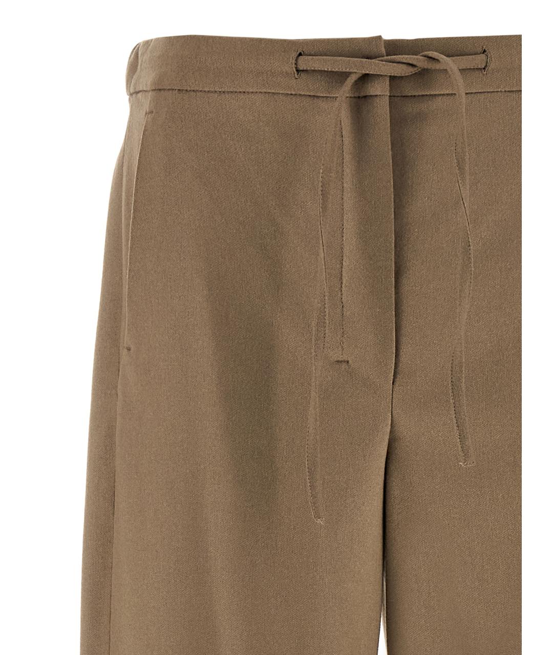 'S MAX MARA Бежевые шерстяные прямые брюки, фото 3