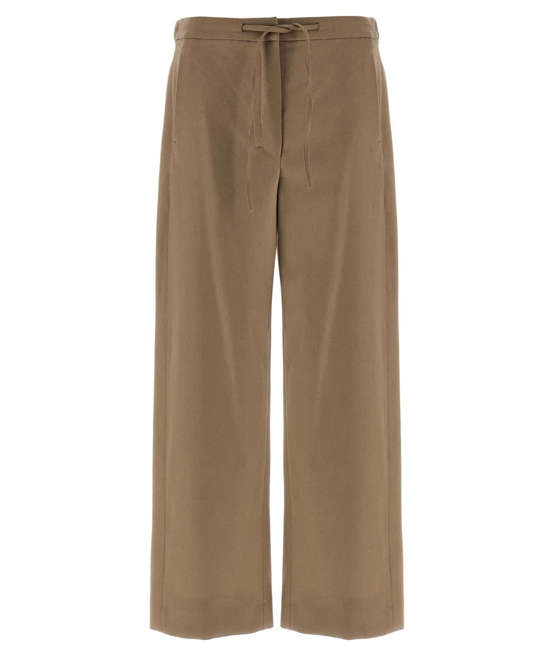 'S MAX MARA Бежевые шерстяные прямые брюки, фото 1