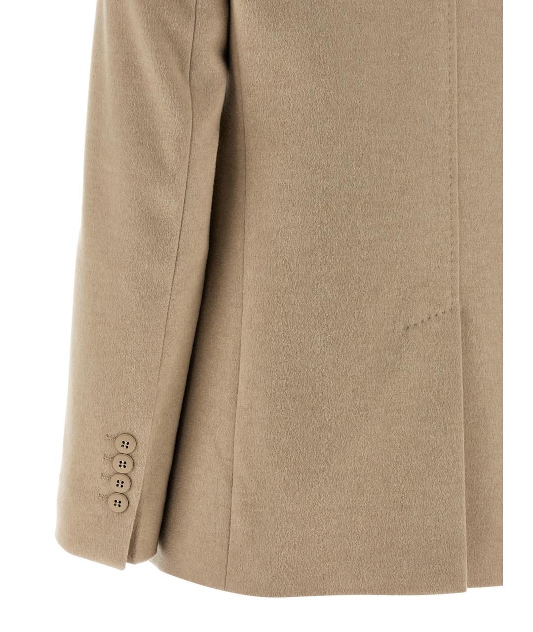 MAX MARA STUDIO Бежевый шерстяной жакет/пиджак, фото 4
