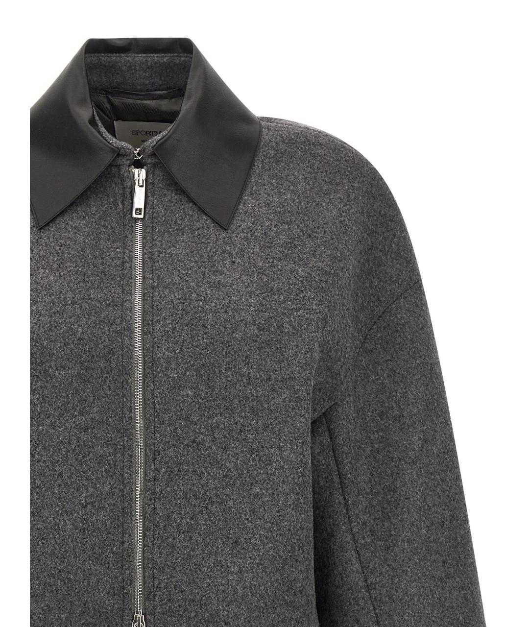 SPORTMAX Серая шерстяная куртка, фото 3
