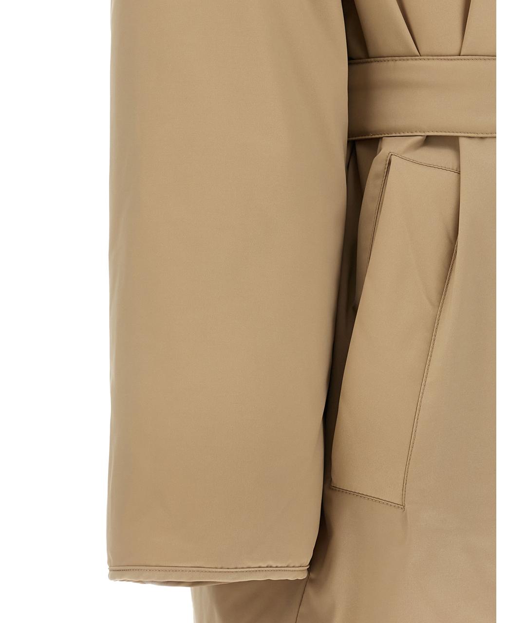 WEEKEND MAX MARA Бежевый полиэстеровый пуховик, фото 5