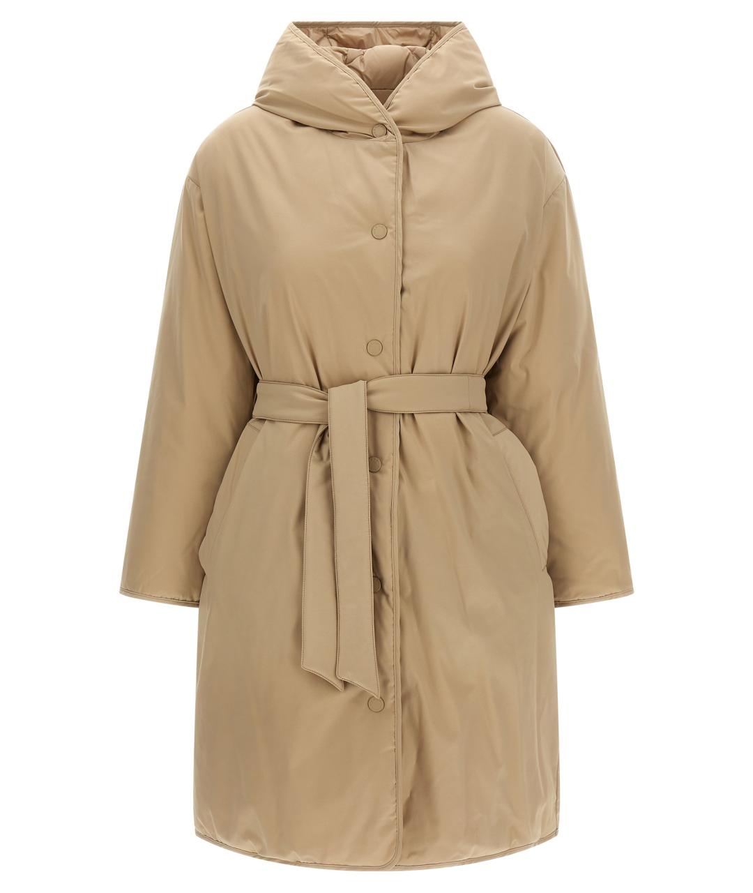 WEEKEND MAX MARA Бежевый полиэстеровый пуховик, фото 1