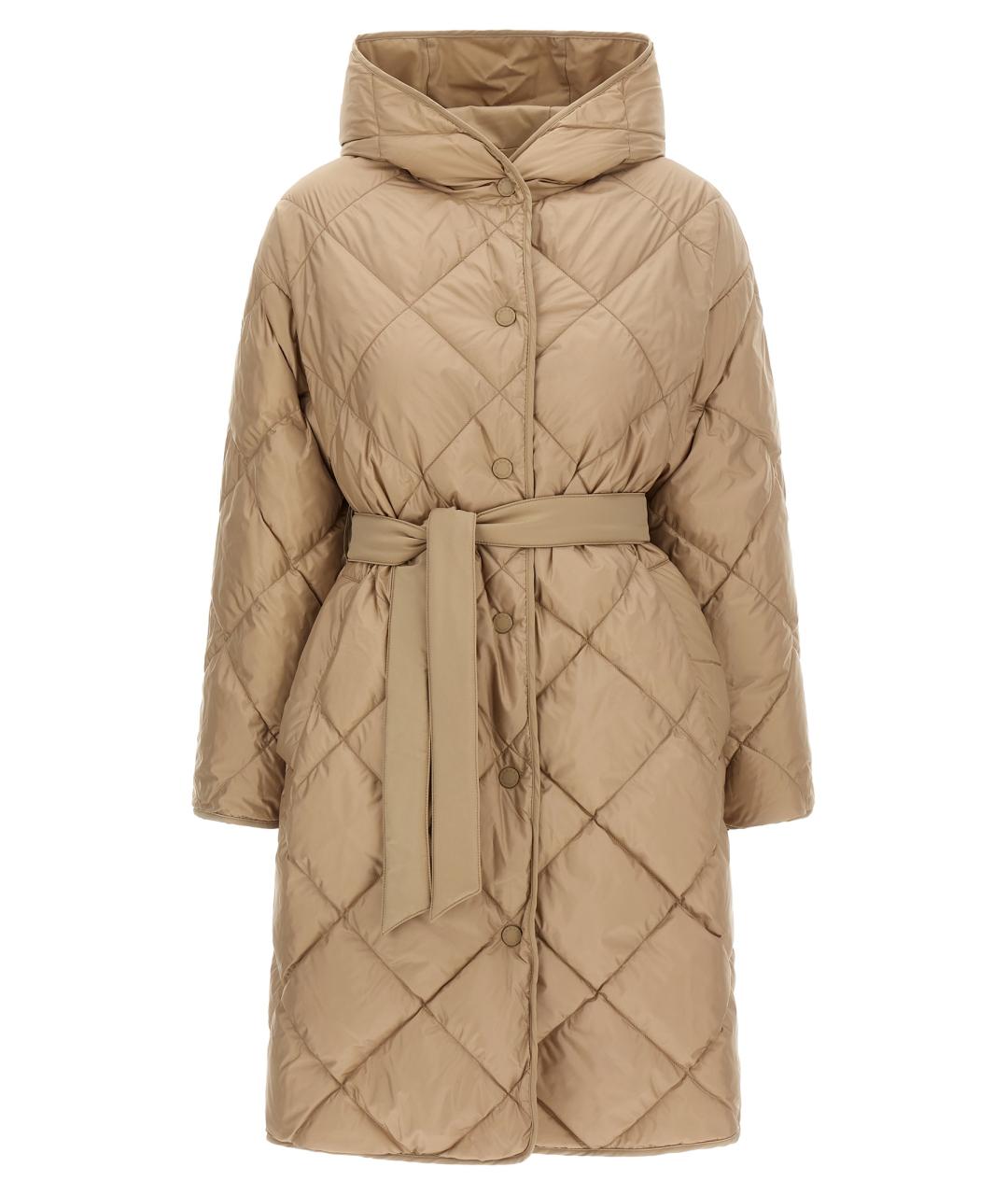 WEEKEND MAX MARA Бежевый полиэстеровый пуховик, фото 2