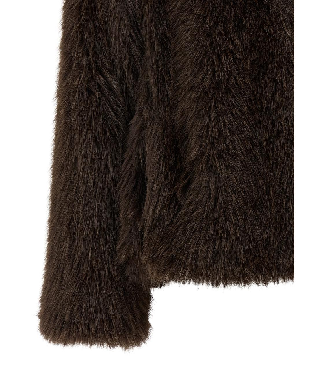 WEEKEND MAX MARA Коричневая полиэстеровая шуба, фото 4