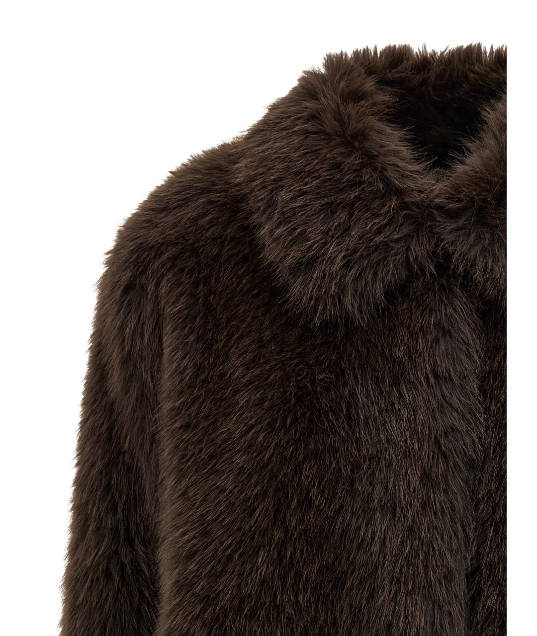 WEEKEND MAX MARA Коричневая полиэстеровая шуба, фото 3