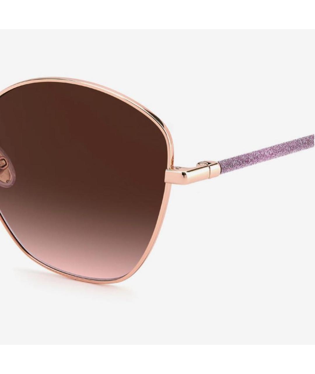 JIMMY CHOO Коричневые металлические солнцезащитные очки, фото 3