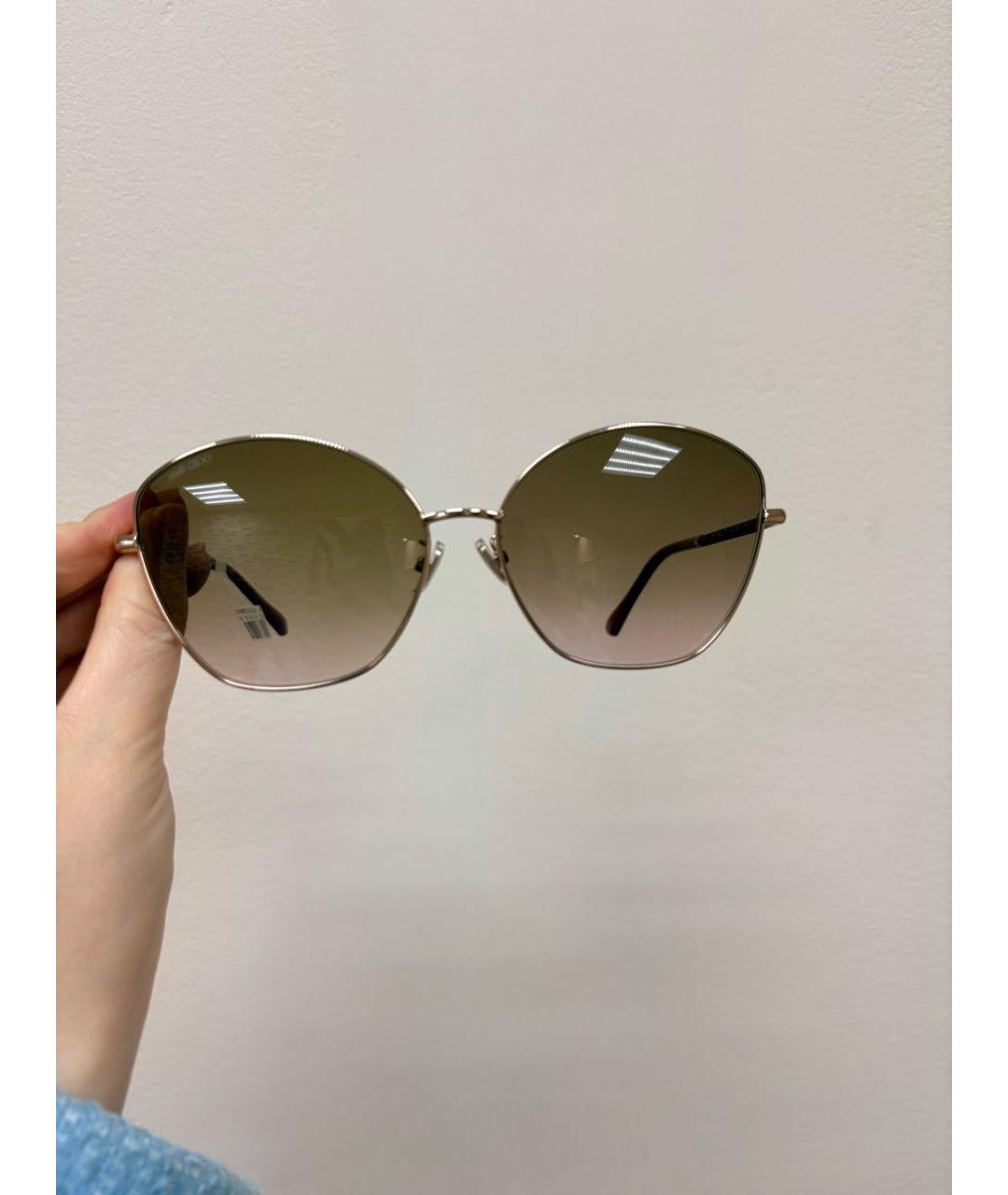 JIMMY CHOO Коричневые металлические солнцезащитные очки, фото 5