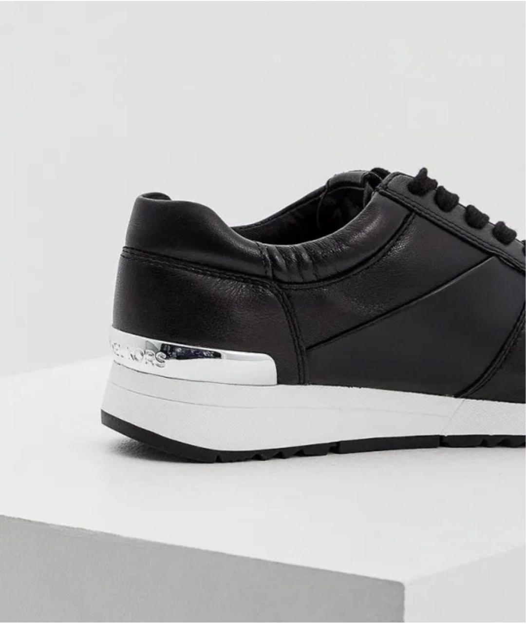 MICHAEL KORS Черные кожаные кроссовки, фото 5