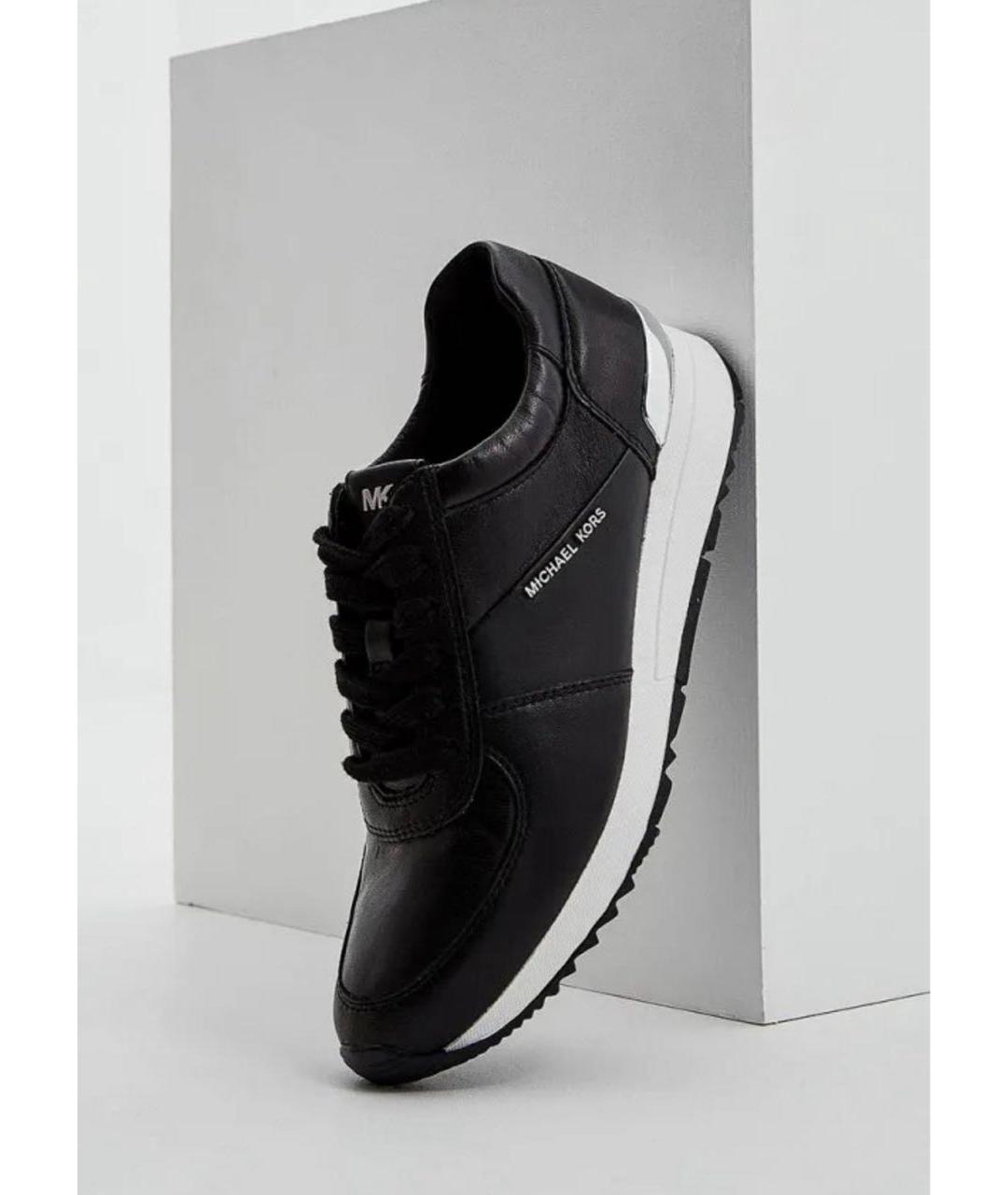 MICHAEL KORS Черные кожаные кроссовки, фото 6