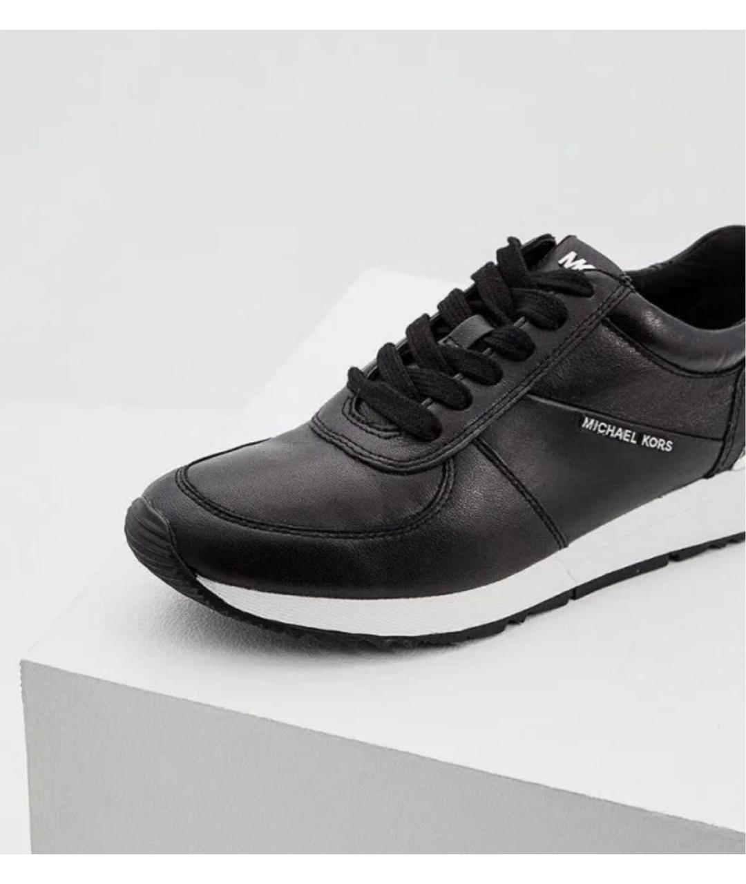 MICHAEL KORS Черные кожаные кроссовки, фото 3
