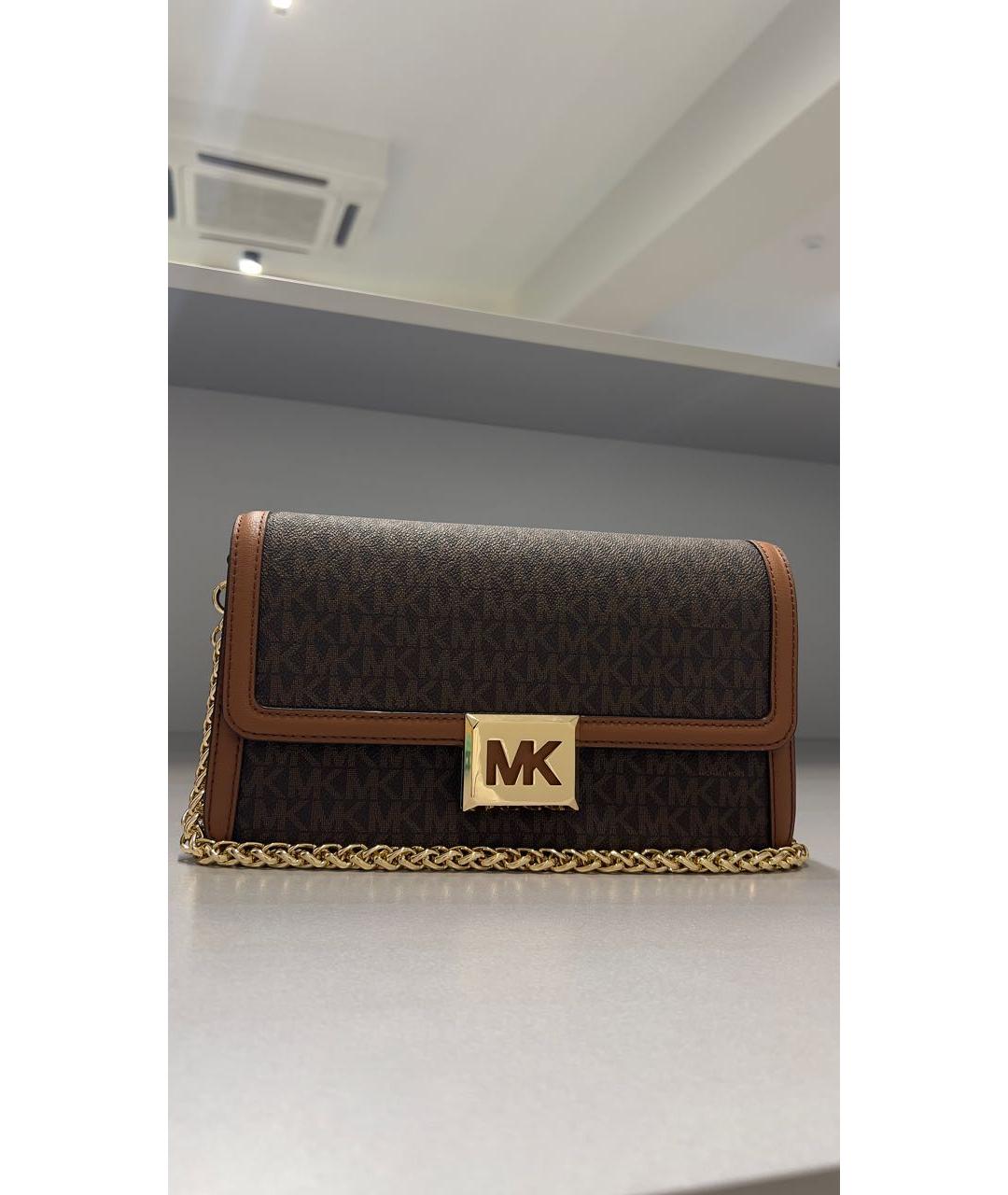 MICHAEL KORS Коричневая кожаная сумка через плечо, фото 5