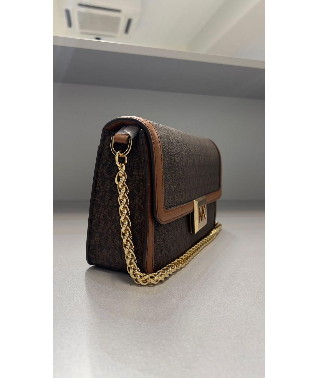 MICHAEL KORS Коричневая кожаная сумка через плечо, фото 2