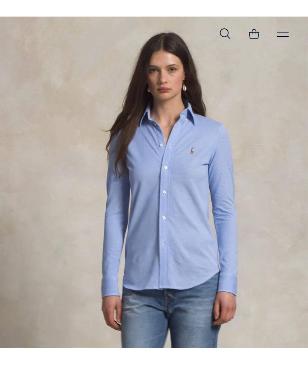 POLO RALPH LAUREN Голубая хлопковая рубашка, фото 6