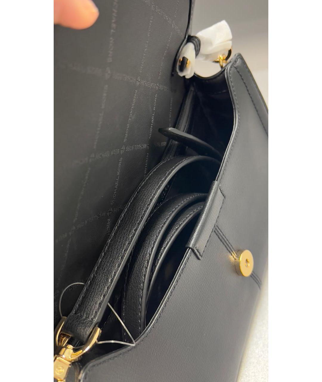 MICHAEL KORS Черная кожаная сумка через плечо, фото 4