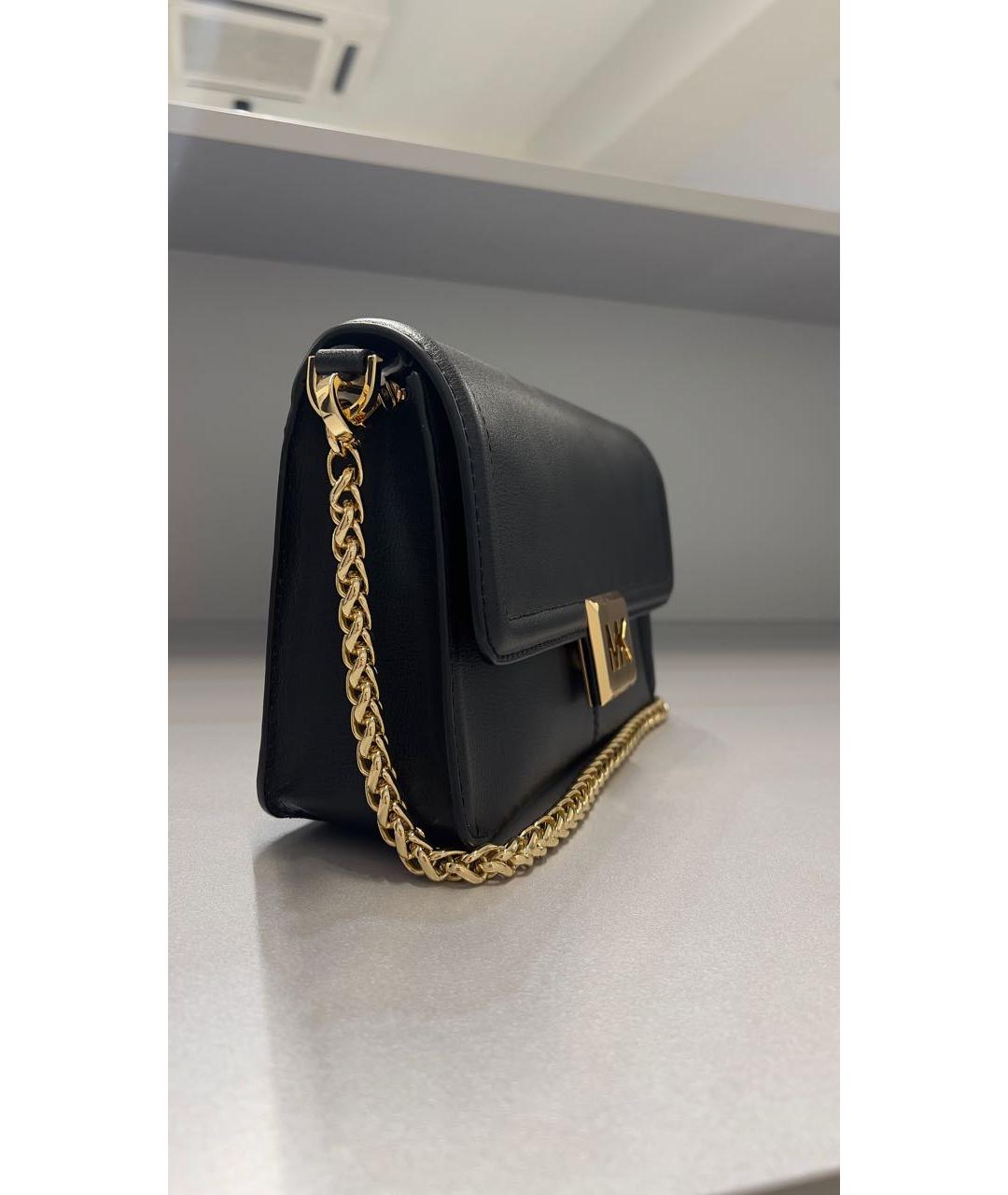 MICHAEL KORS Черная кожаная сумка через плечо, фото 2