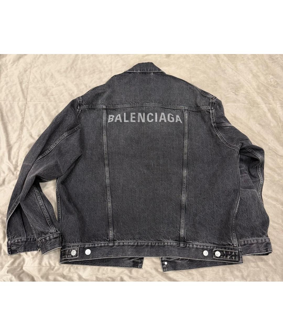 BALENCIAGA Антрацитовая деним куртка, фото 2
